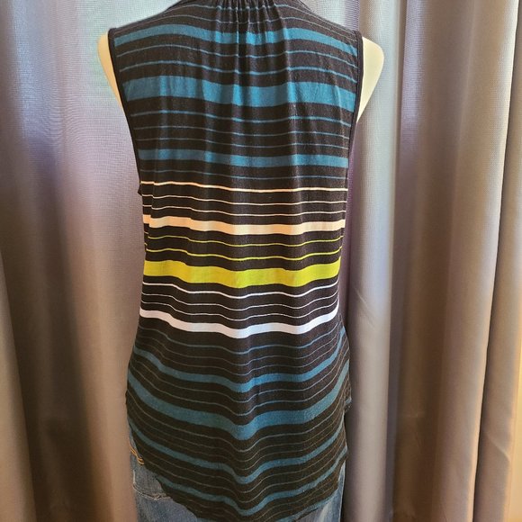 Loft Outlet Tie-Neck Sleeveless Striped Tank - Picture 5 of 7